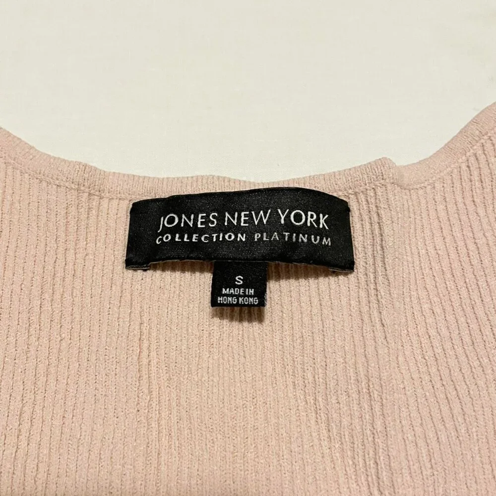 Vtg Jones New York Womens Shirt Top SM Ribbed Platinum Collection Sleeveless - Picture 3 of 14